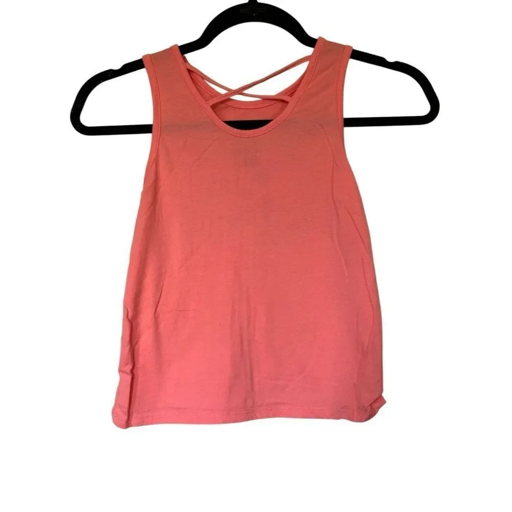 The Children’s Place Girls Peach & Floral Print Be Kind Graphic Tank Top with Cr